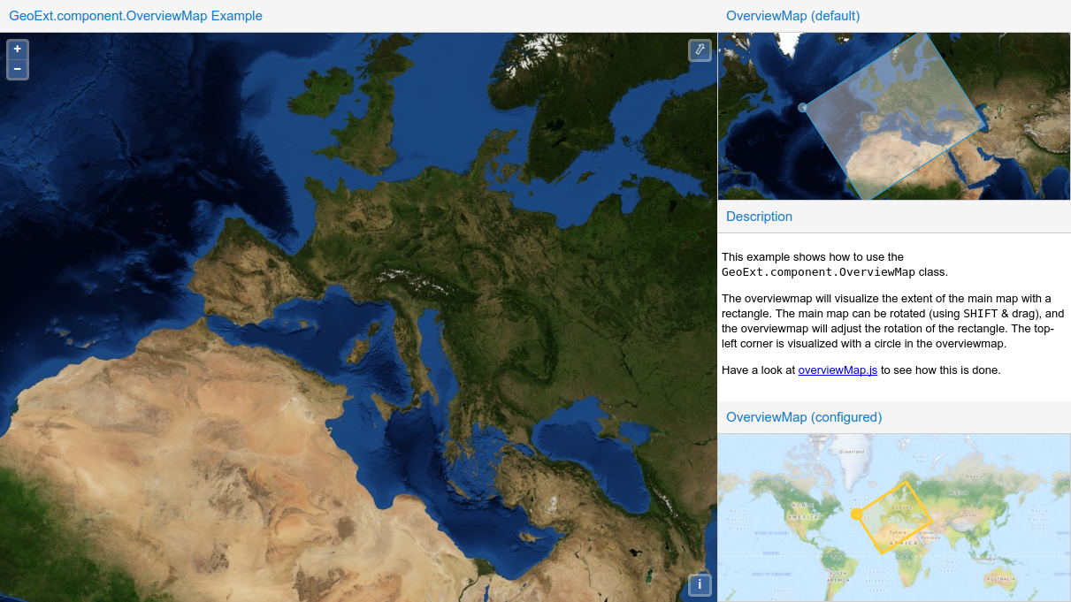 A screenshot of an example built with GeoExt 3